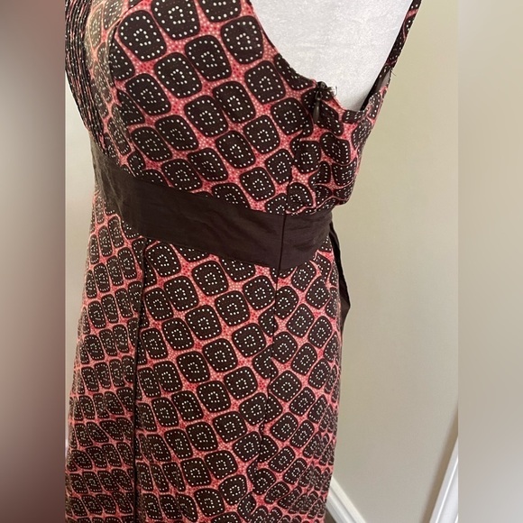 Taifun Sz 38 sleeveless lined cotton/silk dress with waist tie & side zip - Picture 3 of 9